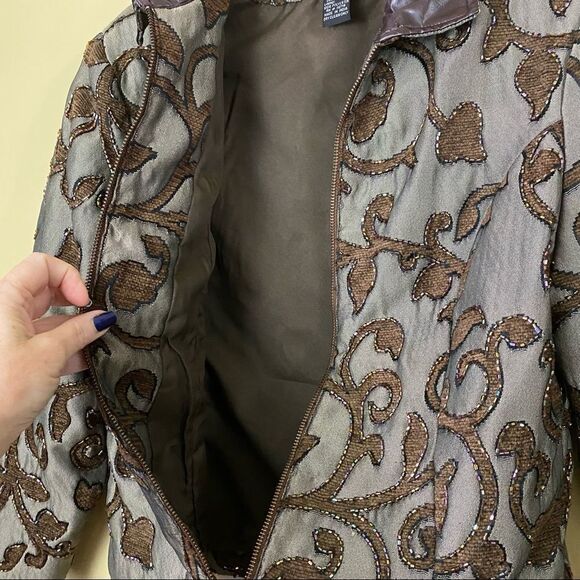 Vintage ENTICE Exclusive 3-D Zippered Embellished Jacket Size Medium - Picture 4 of 8